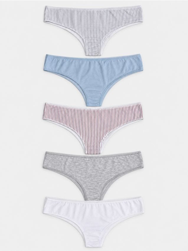 Sinsay - Chiloți brazilieni din bumbac, set 5 bucăți - multicolor