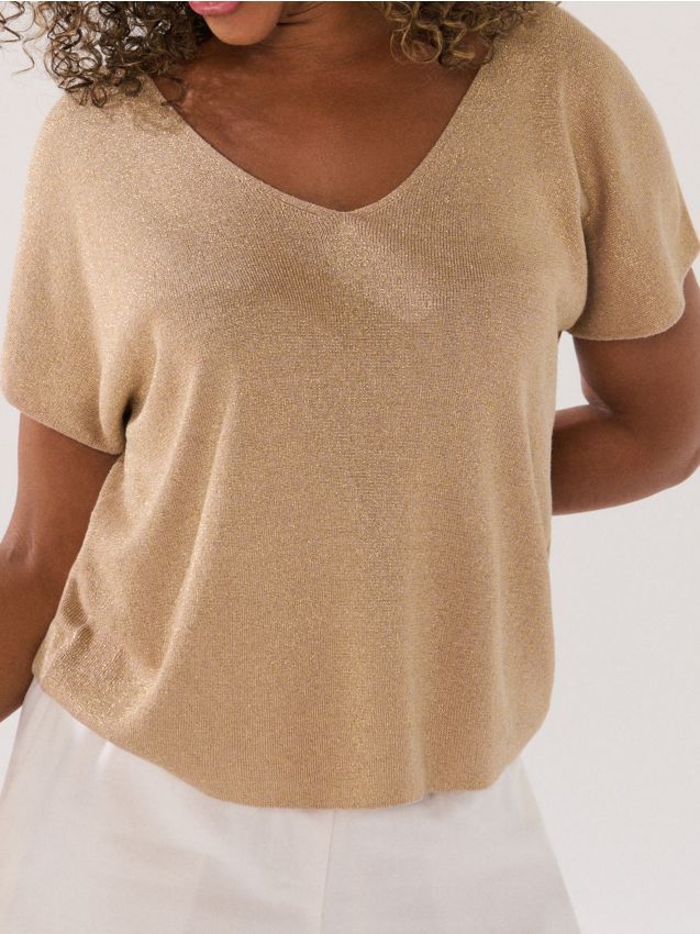 Blusa in maglia con filo metallico - SINSAY