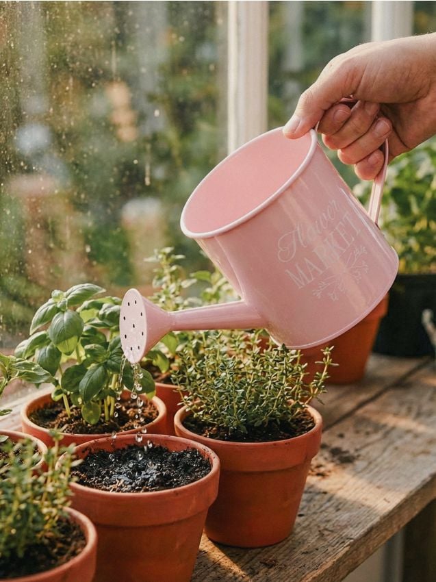 Sinsay - Stropitoare metalică cu inscripția Flower Market - roz-pastel