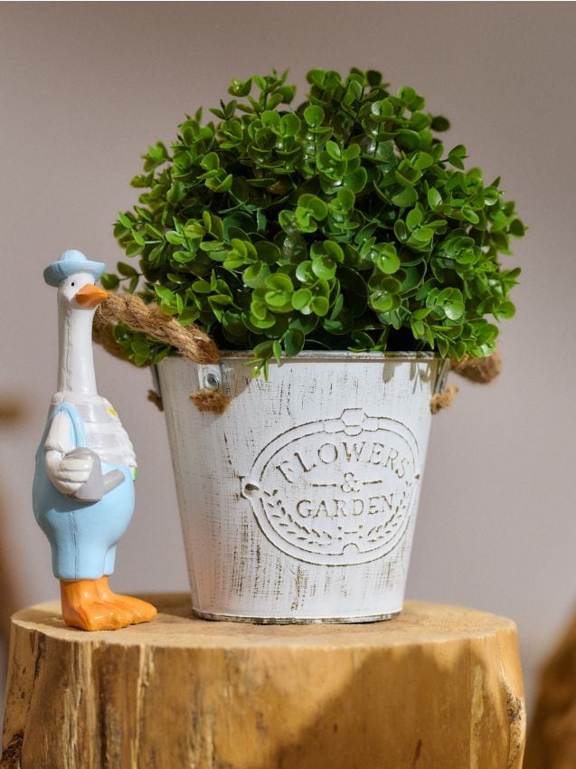 Sinsay - Ghiveci metalic - alb