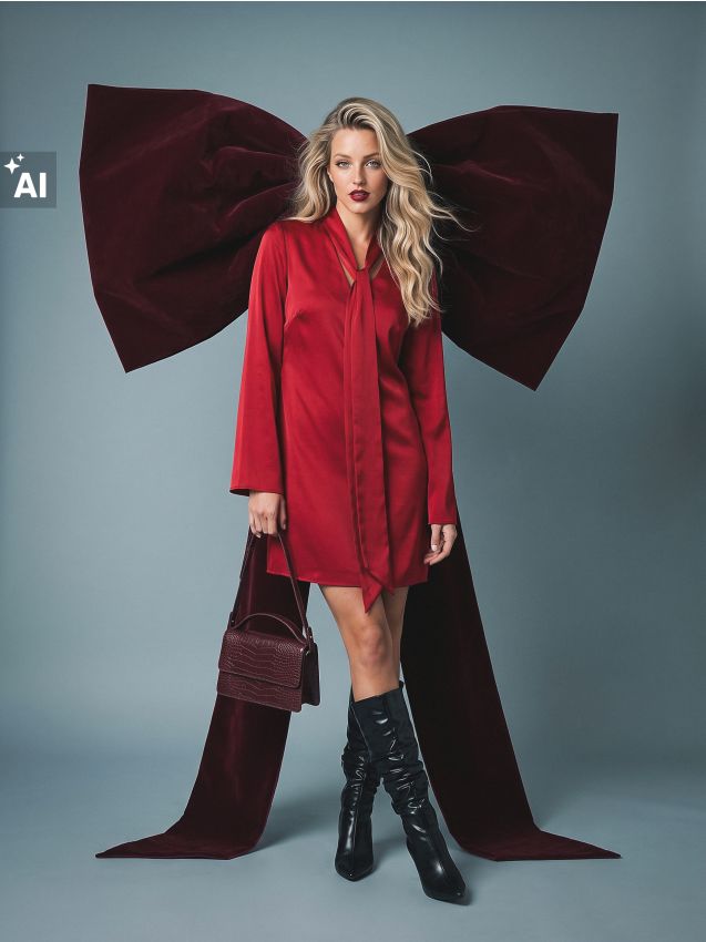 Sinsay - Rochie mini cu șnur decorativ - roșu