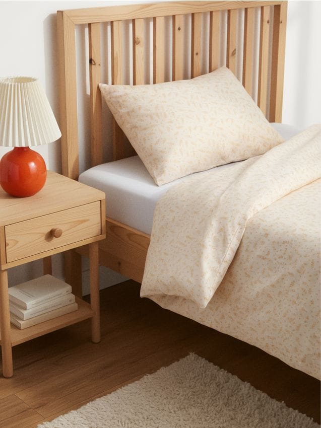 Sinsay - Súprava posteľnej bielizne s rastlinným vzorom - telová