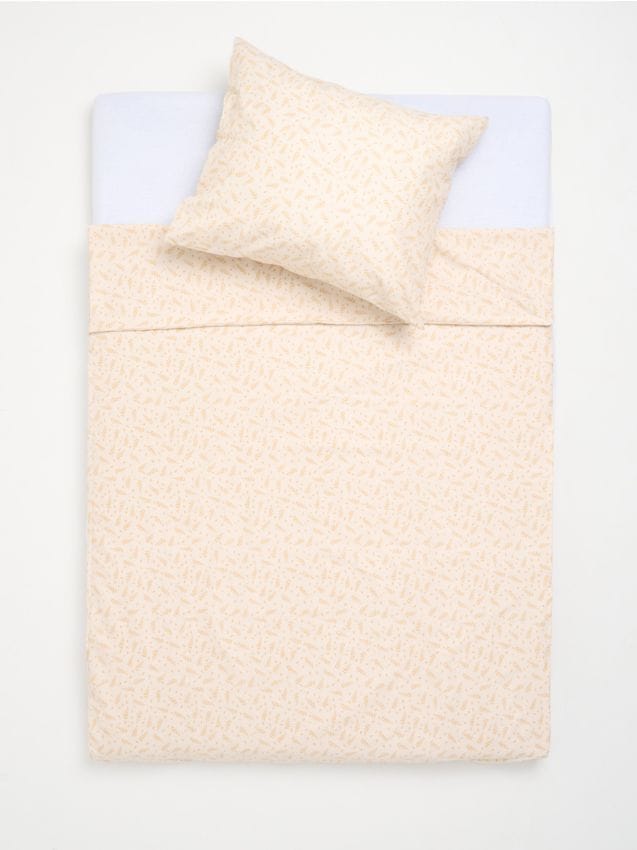 Sinsay - Súprava posteľnej bielizne s rastlinným vzorom - telová