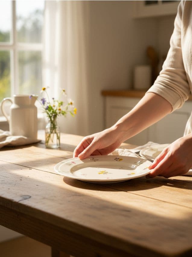 Sinsay - Farfurie ceramică cu motiv floral - alb