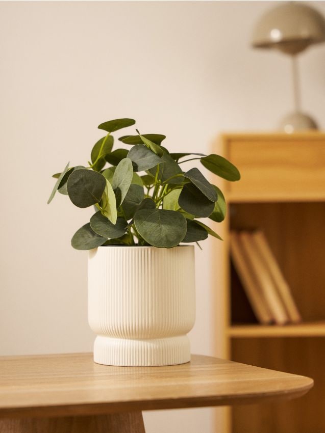 Vaso da fiori scanalato - bianco