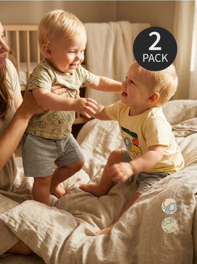 Sinsay - Памучни Тениски С Принт Превозни Средства 2 Pack