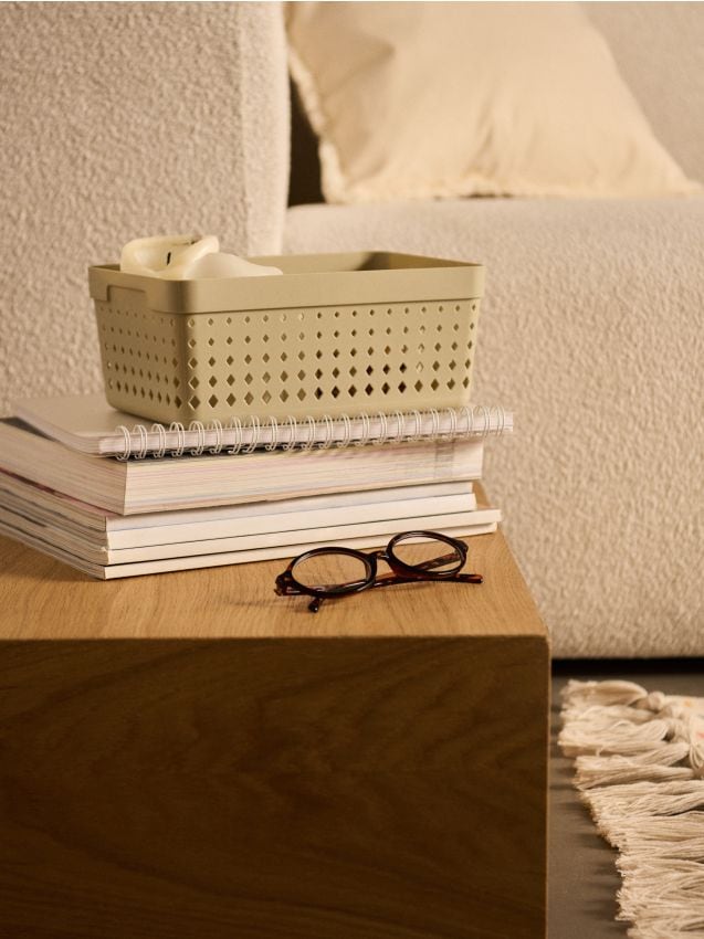 Scatola portaoggetti traforata - beige