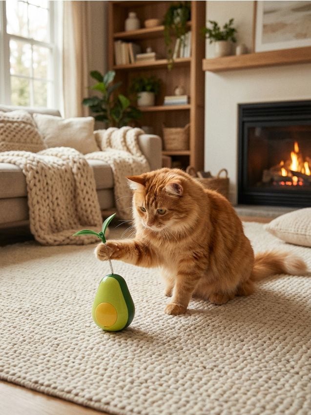 Sinsay - Jucărie pentru pisici cu iarba-mâței și spațiu pentru recompense - verde-închis