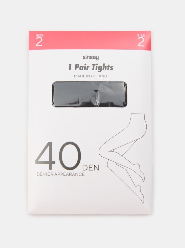 Sinsay - Hladké pančuchy 40 DEN - čierna