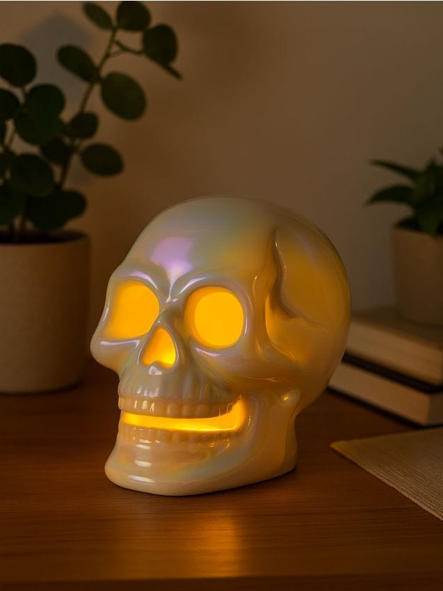 Sinsay - Lampă de masă LED în formă de craniu - alb