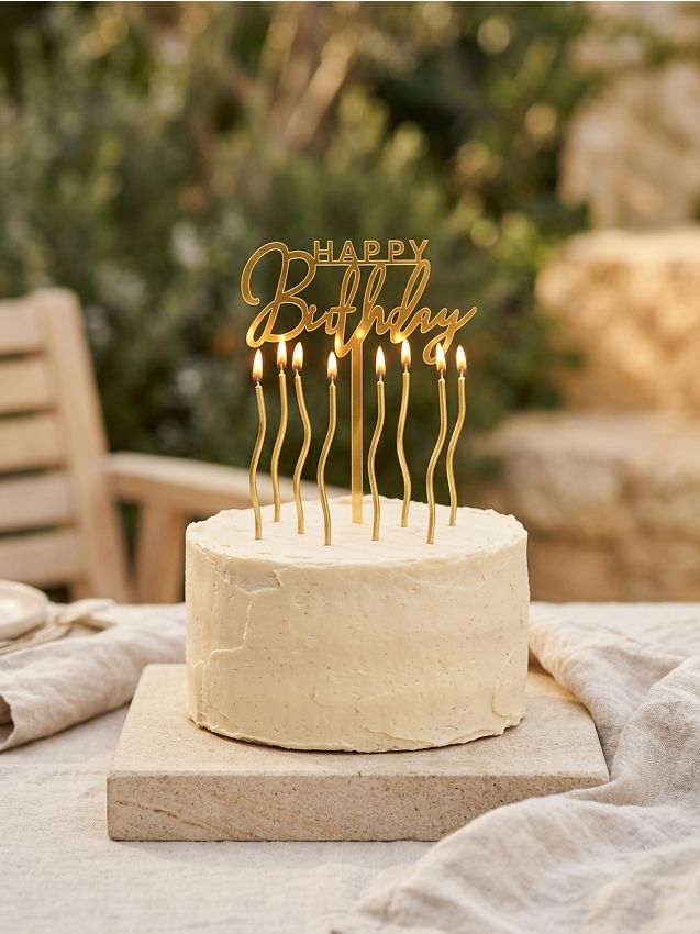 Topper per torta e candeline - oro