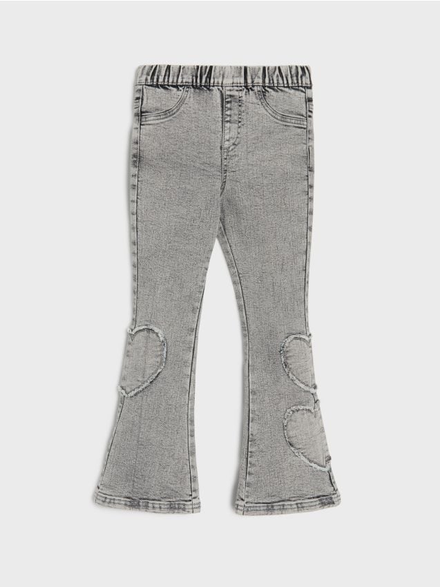 Sinsay - Jeggings evazați cu amestec de viscoză - gri deschis