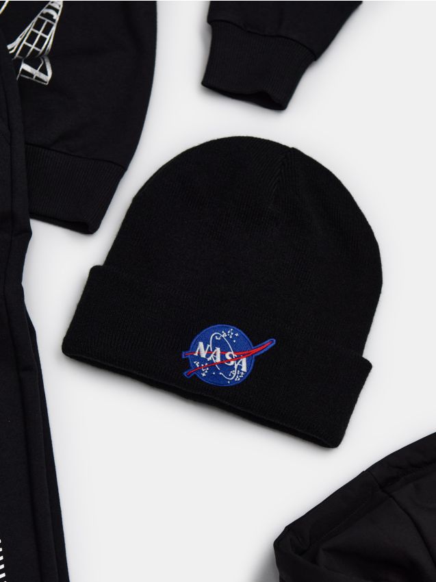 Sinsay - Čiapka beanie NASA - čierna