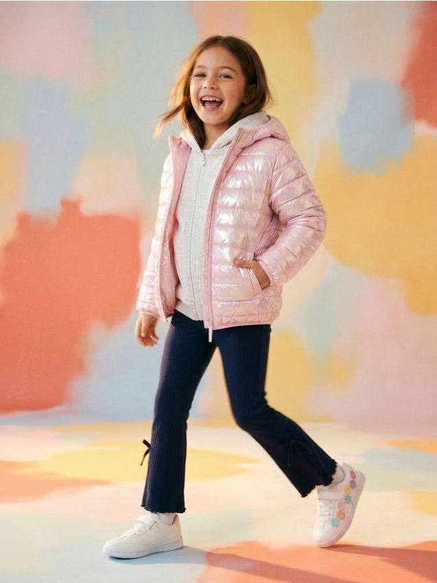Sinsay - Geacă puffer matlasată cu glugă - roz-pastel