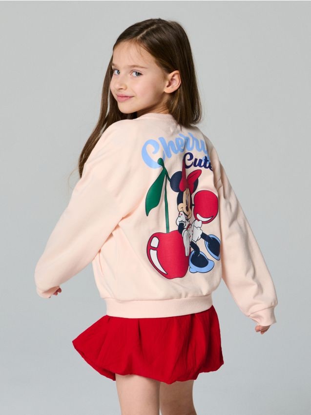 Sinsay - Bluză sport bomber Minnie Mouse - roz-pastel