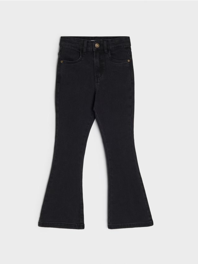 Sinsay - Blugi din bumbac flare - negru