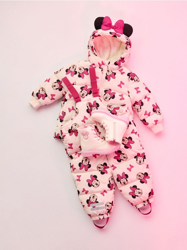 Sinsay - Geacă puffer matlasată cu glugă Minnie Mouse - crem