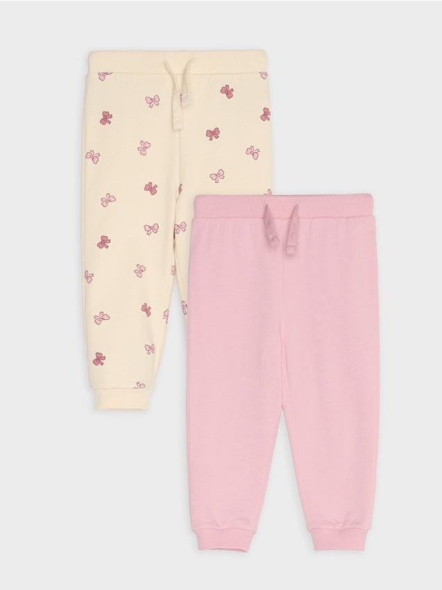Sinsay - Pantaloni jogger din bumbac 2 pack - corai