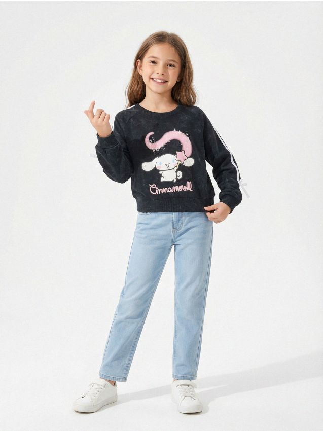 Sinsay - Hanorac cu guler rotund Cinnamoroll - negru
