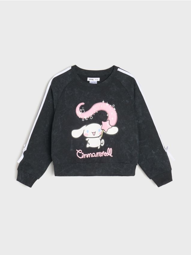 Sinsay - Hanorac cu guler rotund Cinnamoroll - negru
