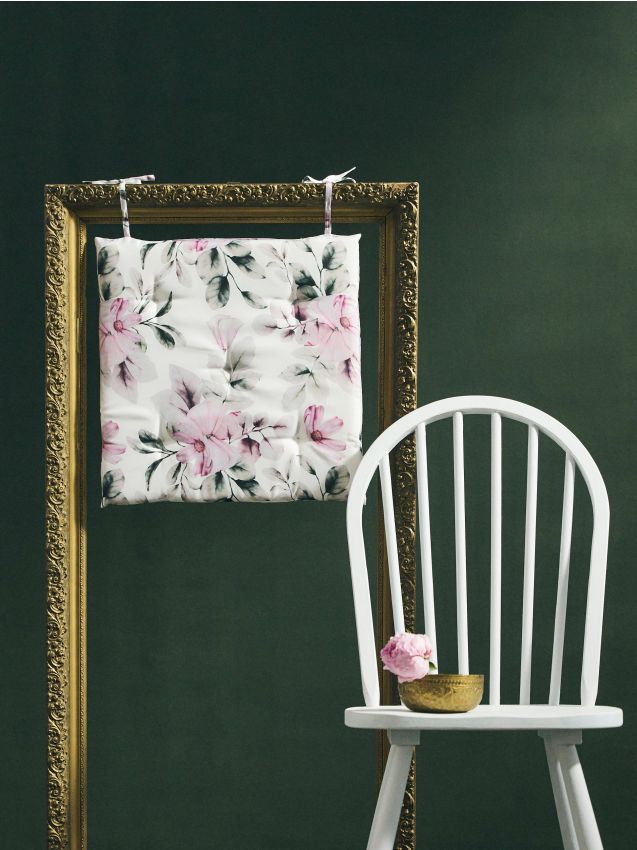 Sinsay - Perna pentru scaun cu motiv floral - crem