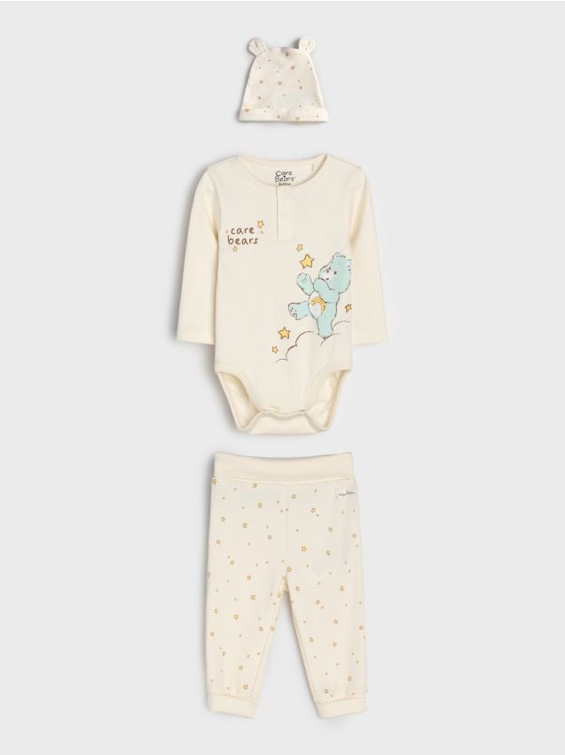 Sinsay - Set tricotat din bumbac cu imprimeu Care Bears - crem