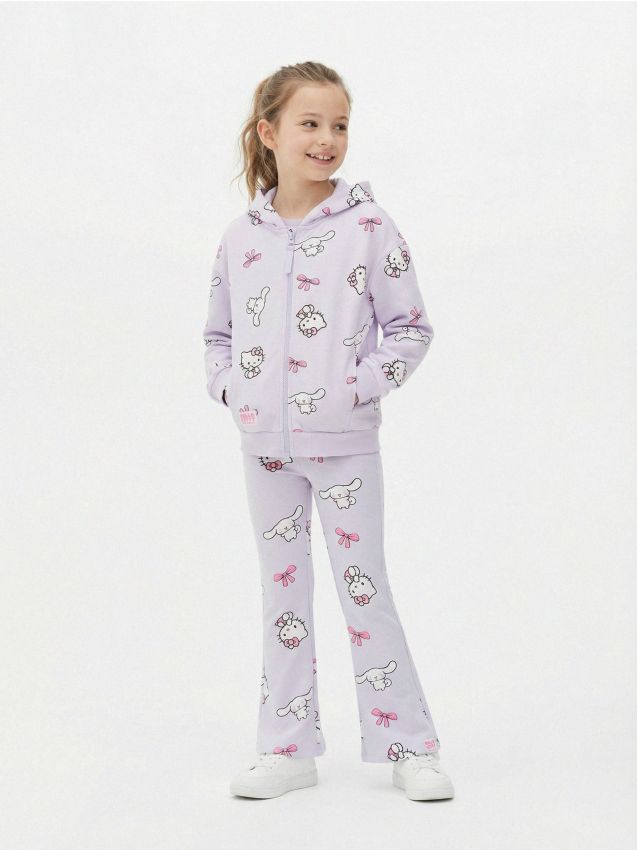 Sinsay - Hanorac cu glugă și fermoar Hello Kitty - lavand