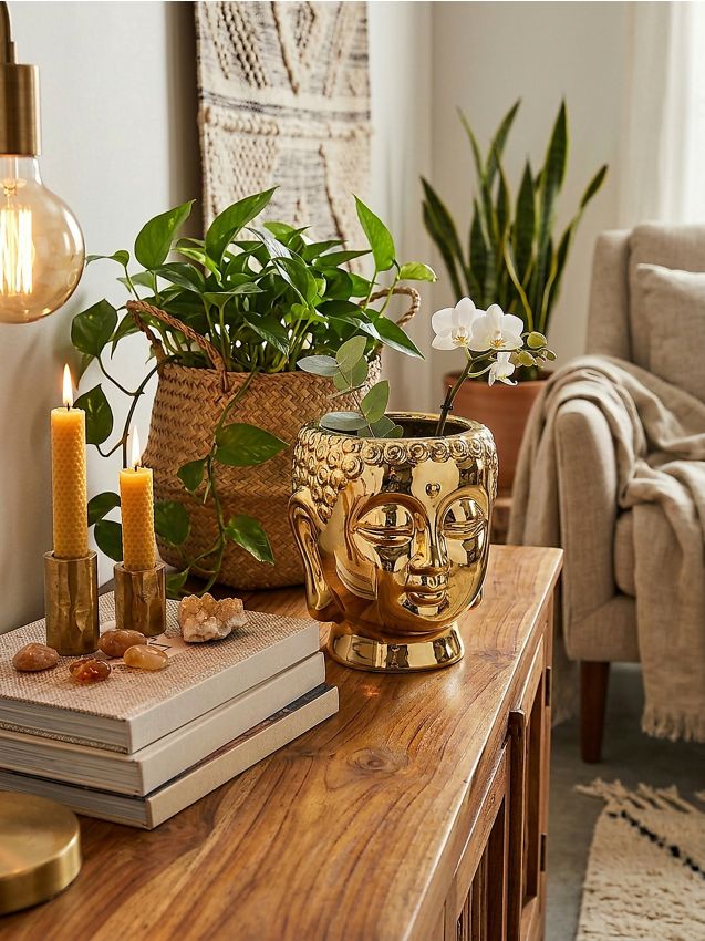 Vaso dorato a forma di Buddha - oro