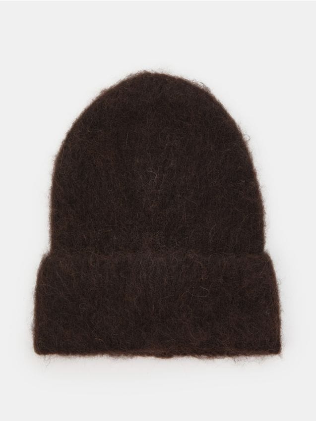 Sinsay - Căciulă beanie cu amestec de lână și alpaca - maro-închis