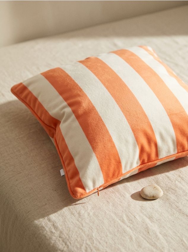 Sinsay - Față de pernă cu dungi - portocaliu