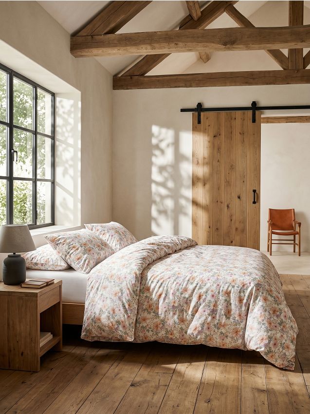 Set di biancheria da letto in microfibra con motivo floreale - multicolor
