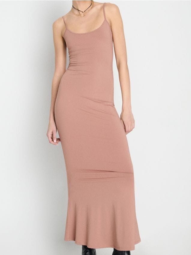 Sinsay - Rochie maxi mulată - bej