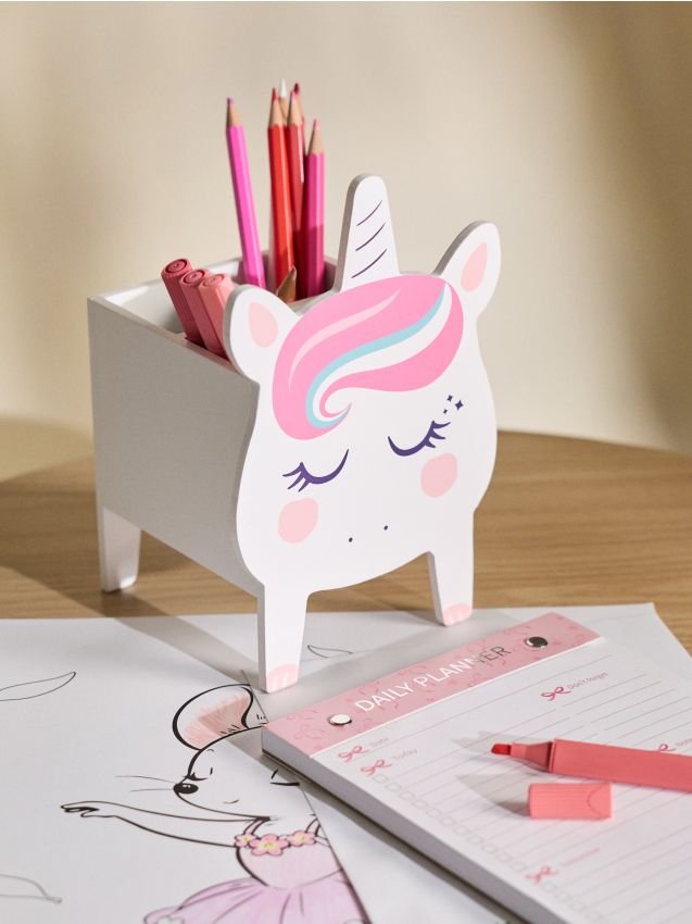 Sinsay - Organizator de birou cu compartimente în formă de unicorn - multicolor