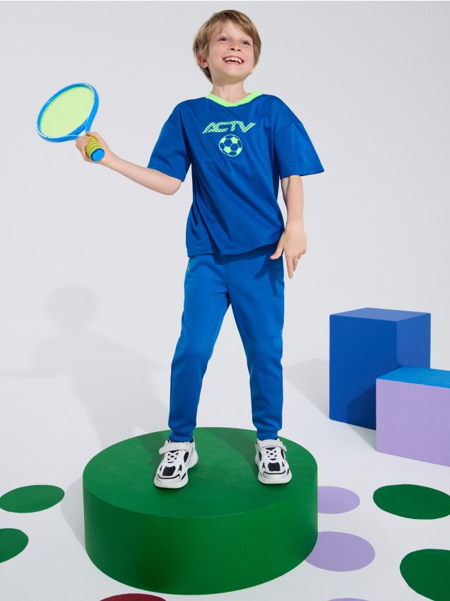 Sinsay - Tricou sportiv din material uscat rapid Active - albastru