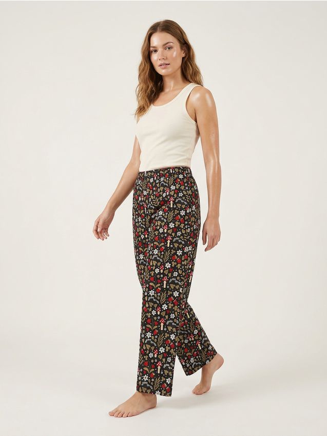 Sinsay - Pantaloni de pijama cu crac larg și motiv floral - multicolor