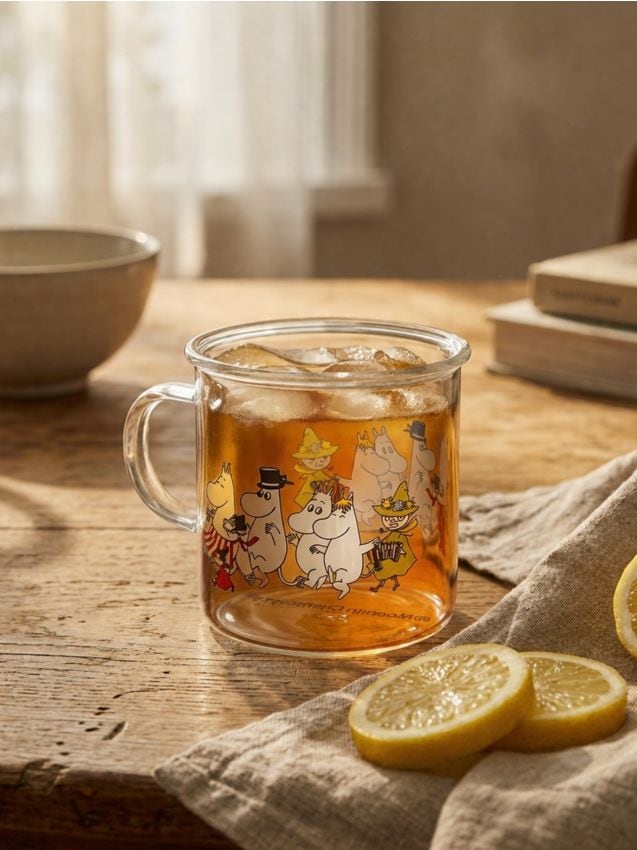 Sinsay - Cană de sticlă cu mâner The Moomins - multicolor