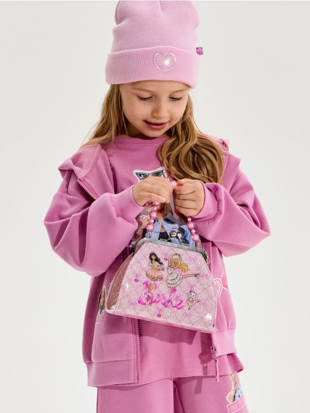 Sinsay - Geantă tip valiză Barbie cu mâner decorativ și finisaj lucios - roz