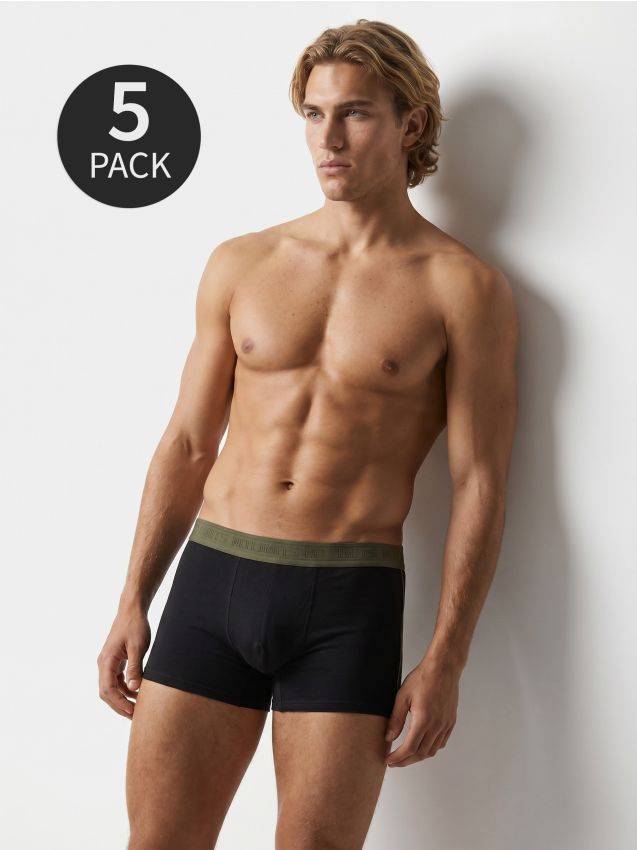Sinsay - Bawełniane bokserki 5 pack - czarny
