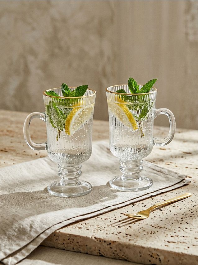 Tazze in vetro, set da 2 pezzi - clear