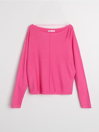 Basic džemper sa dekorativnim štepovima i viskozom