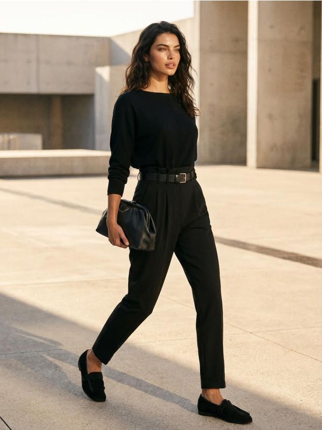 Sinsay - Pulover basic cu cusături decorative și vâscoză - negru