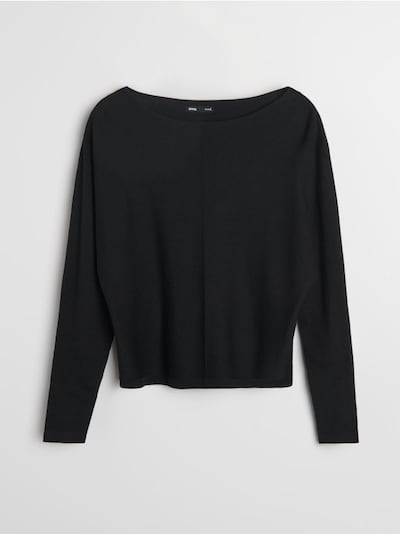 Basic džemper sa dekorativnim štepovima i viskozom