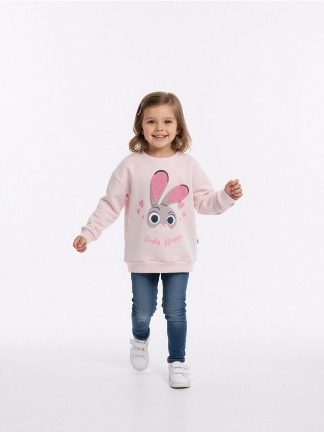 Sinsay - Mikina crewneck Zootopia - pastelová ružová