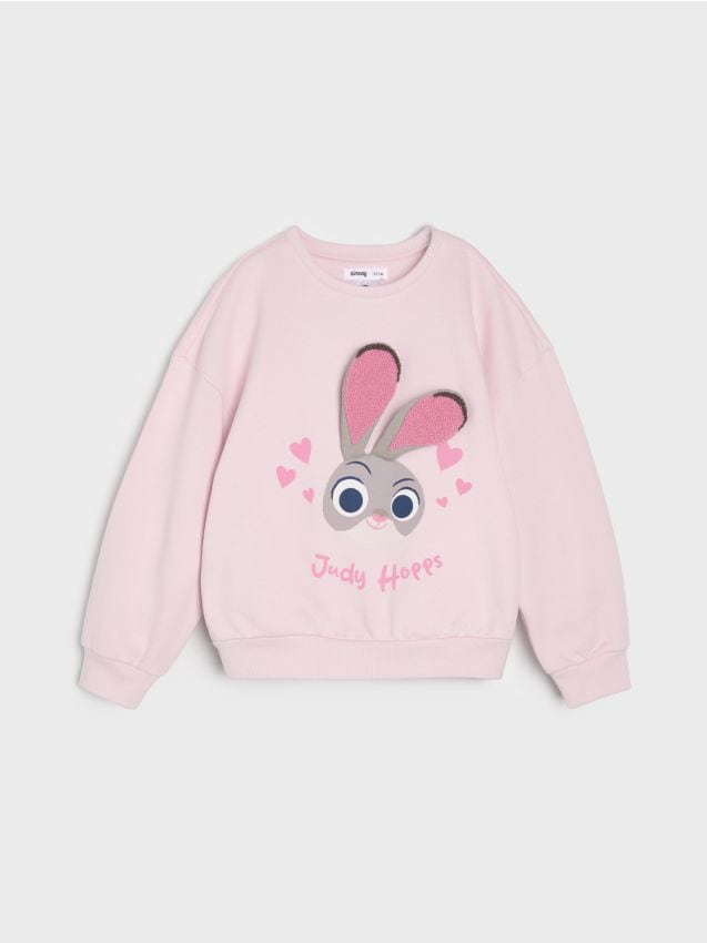 Sinsay - Mikina crewneck Zootopia - pastelová ružová
