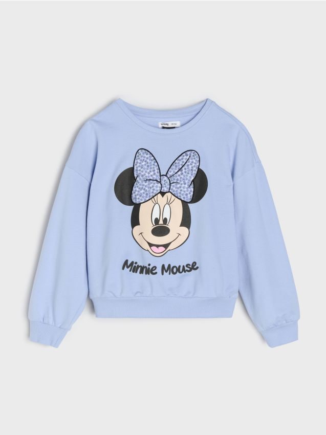 Sinsay - Bluză crewneck cu imprimeu Minnie Mouse - light blue