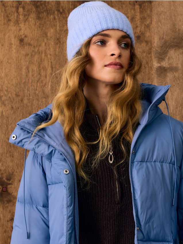 Sinsay - Căciulă Beanie cu Vâscoză - albastru-pal