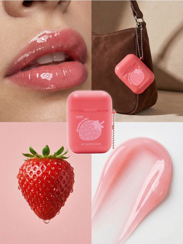 Sinsay - Set de luciuri de buze cu breloc - roz-aprins
