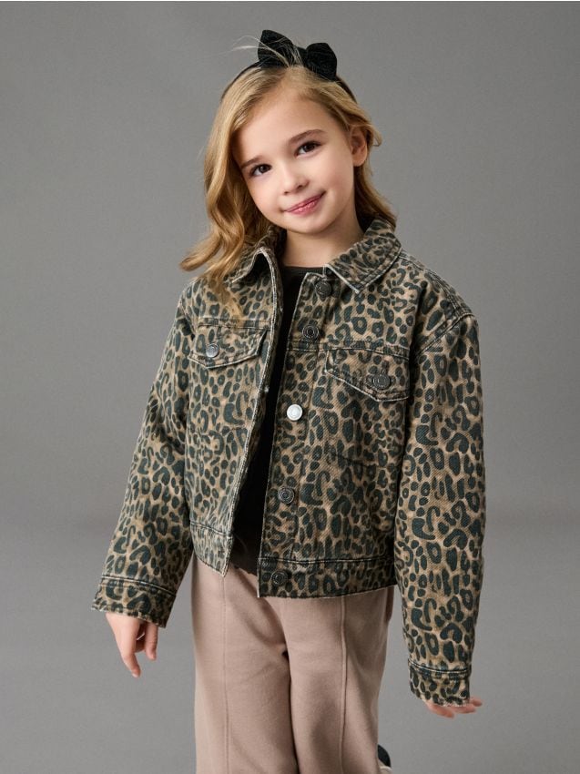 Sinsay - Kurtka katana w panterkę - beżowy