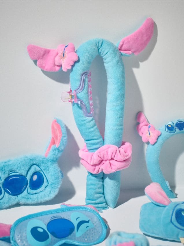 Sinsay - Set: elastice, clamă și bigudiu pentru păr Lilo & Stitch - light blue