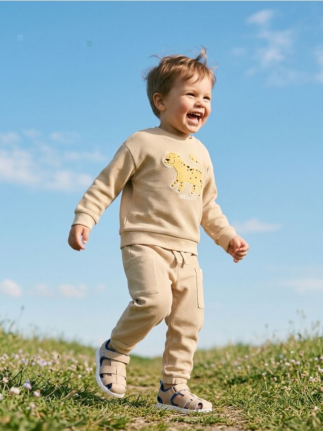 Sinsay - Pantaloni din bumbac jogger - gri-maroniu